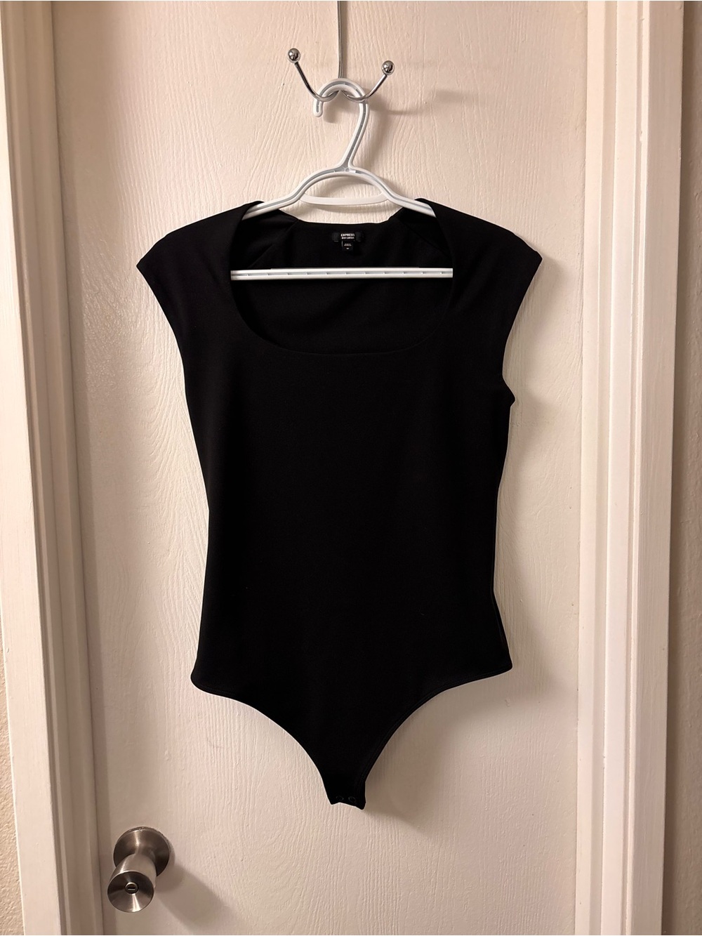 Express Black Cap Sleeve Bodysuit - Scoop Neck